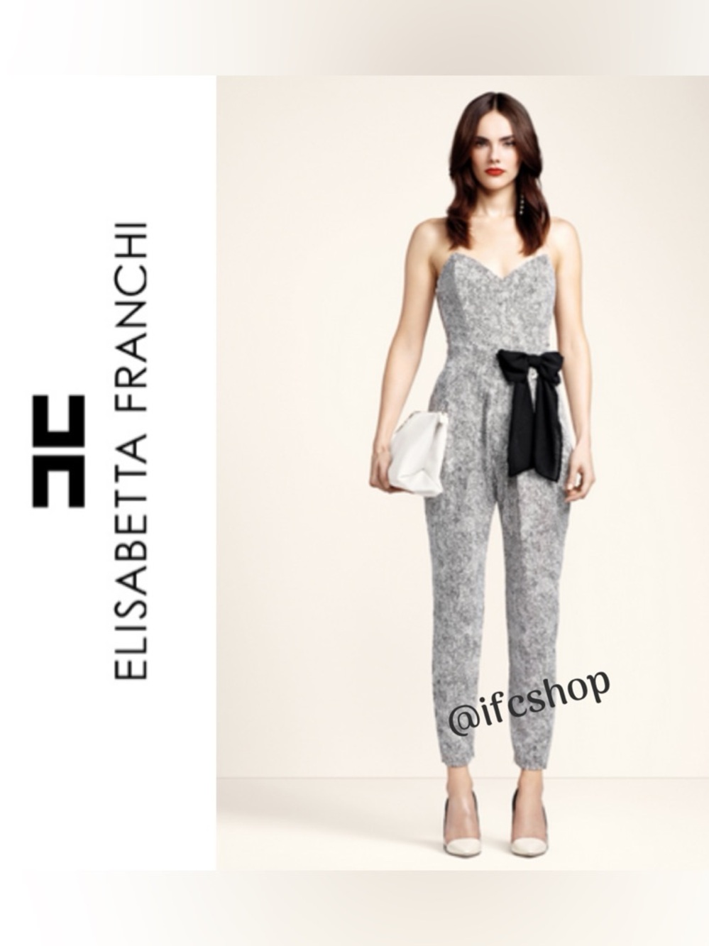 Elisabetta Franchi Bow-Detail Strapless Jumpsuit 40